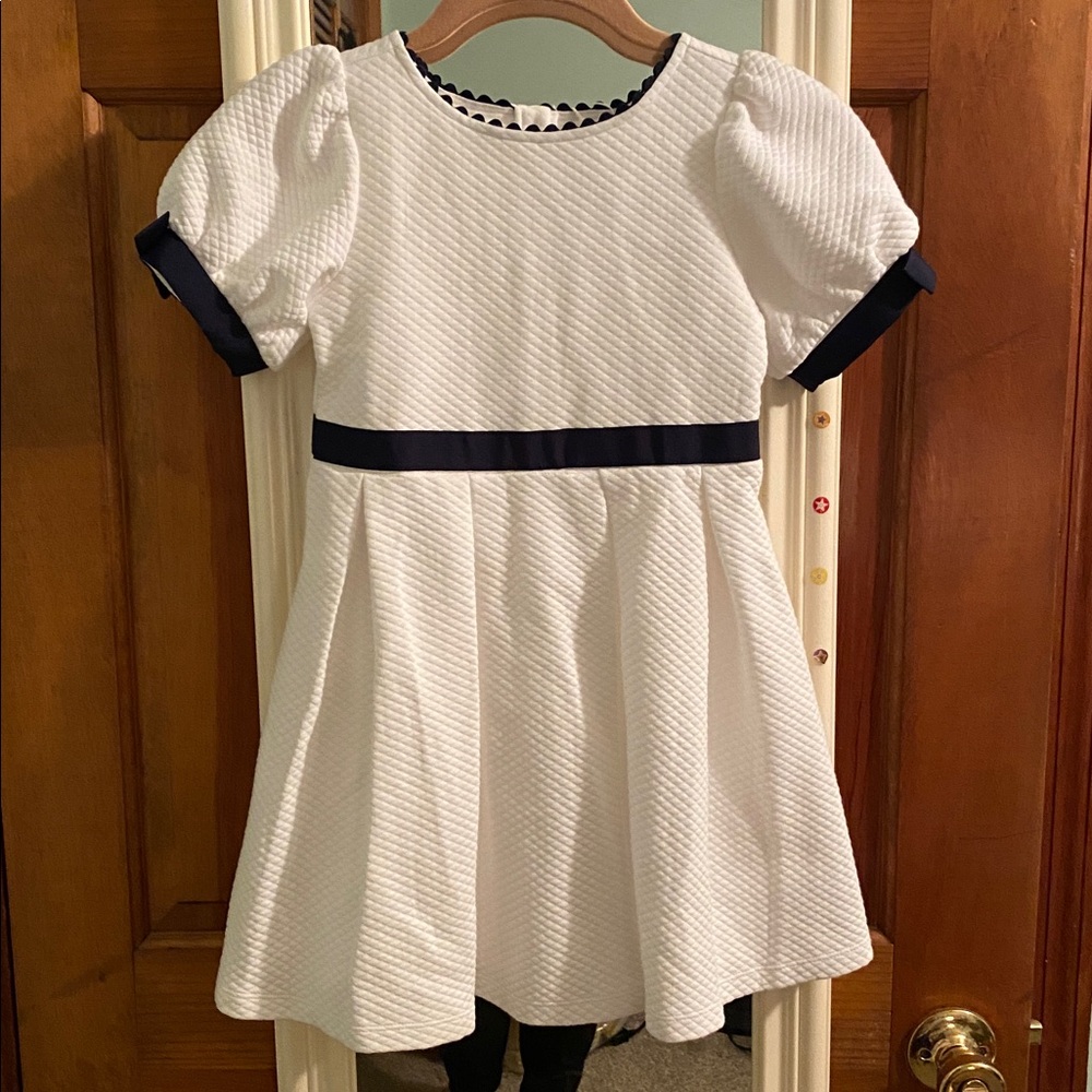 Janie and Jack White Dress with Black Trim